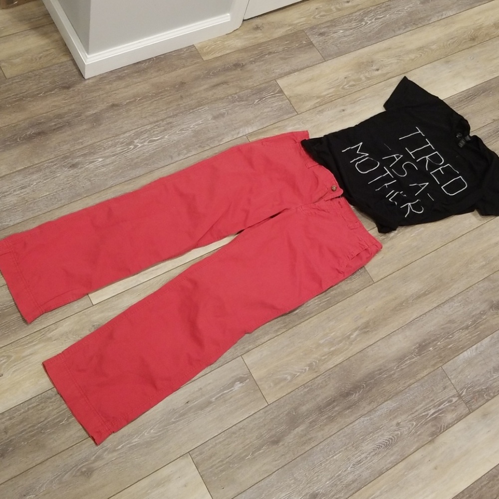 Red straight leg trousers size 12